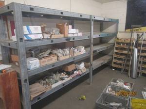 lot 636 image: 2 SECTION SHELF CONTENTS NOT INCLUDED