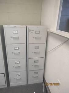 lot 647 image: 2 FOUR DRAWER FILE CABINETS