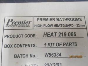 lot 712 image: PREMIER BATHROOMS HIGH FLOW HEAT GUARD 219066