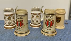 lot 14 image: 5 Beer Steins