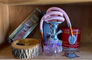 lot 30 image: Hooka, 2 Utility Lighters, Pipe, Pipe Holder, Ashtray