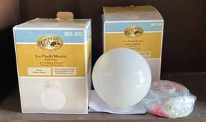 lot 35 image: 6 Flush Mount by Hamilton Bay white Glass Shade