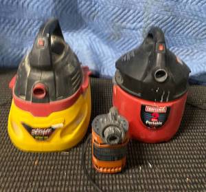 lot 64 image: 2 Shop Vacs & wet dry vac pump accessory