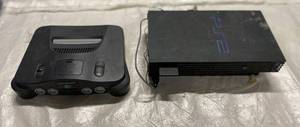 lot 107 image: 2 Game Consoles Nintendo 64 and PlayStation 2