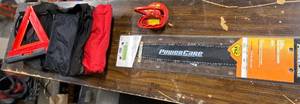 lot 144 image: Power Cave 18 Bar & Chain, 4.5 suction cup, Bag with safety Reflector and Blanket