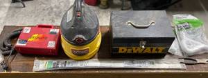 lot 150 image: Dewalt Metal Carrying Case, Dry Vac and miscellaneous items