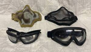 lot 167 image: 2 Carbon Steel Mesh Half Mask 2 pairs of goggles