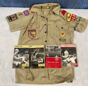 lot 189 image: Boy scout shirt and Books