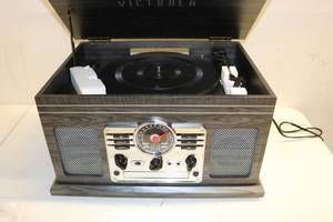 lot 14 image: Victrola 6-in-1 Turntable (Radio and Bluetooth works, untested record player)