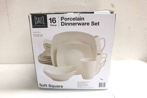 lot 110 image: Salt 16pc Porcelain Dinnerware Set