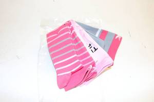 lot 116 image: Breast Cancer Awareness Socks - 3 pairs Stripes