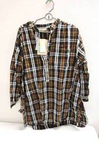 lot 155 image: A La Tzarina Flannel Brown Plaid Tunic Size XL w Tags