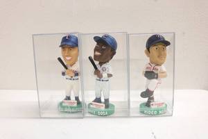 lot 66 image: 3 Baseball Bobbleheads (Hideo, Sosa, Rodriguez)