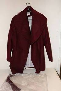 lot 157 image: Haute Womens Burgandy Coat Size M w Tags