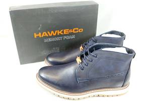 lot 201 image: Hawke & Co Blue Dress Shoes Boots w Memory Foam Size 10.5