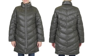 lot 147 image: Chevron Puffer Coat Size 1X Forest Green w Tags