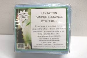 lot 250 image: Lexington Bamboo King Sheet Set 6pc (NEW)