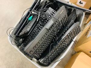 lot 267 image: Keyboards and Mouse Bin (includes everything in bin)