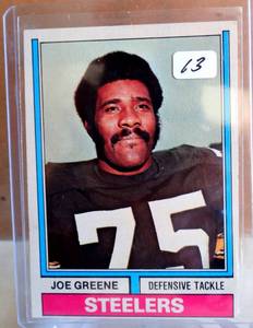 lot 13 image: 1974 Topps #40 Joe Greene Pittsburgh Steelers Clean Card