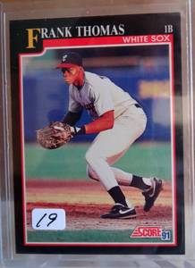 lot 19 image: FRANK THOMAS 1991 Score #840 Chicago White Sox HOF