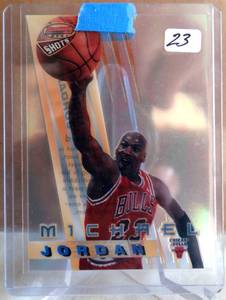 lot 23 image: RARE - 1996-97 Bowmans Best Shots Michael Jordan Card #BS6 Mint Acetate