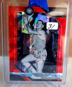 lot 31 image: Panini Prizm George Mikan Red Ice Lakers Base Insert 18-19