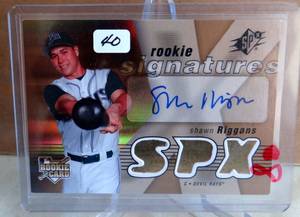 lot 40 image: Shawn Riggans 2007 SPx Rookie Signatures Autograph Devil Rays