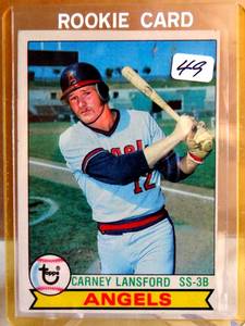 lot 49 image: 1979 Topps #212 Carney Lansford RC California Angels RC EX-EXMT