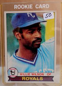 lot 50 image: 1979 Topps Royals Willie Wilson ROOKIE CARD #409
