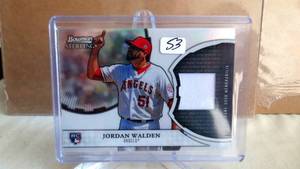 lot 53 image: JORDAN WALDEN 2011 BOWMAN STERLING RC ROOKIE REFRACTOR RELIC GAME JERSEY SP $20