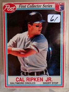 lot 61 image: 1990 Post Cereal #21 Cal Ripken Jr. Baltimore Orioles  Oddball Card