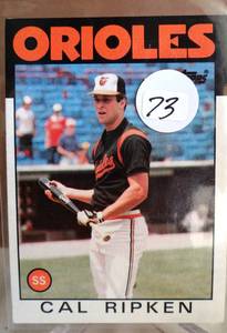 lot 73 image: 1986 Topps #340 CAL RIPKEN JR. Baltimore Orioles HOF IRON MAN