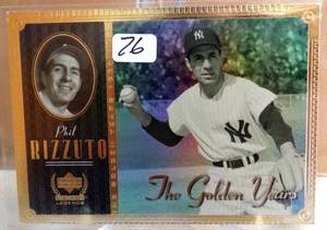 lot 76 image: 2000 Upper Deck Yankees Legends The Golden Years Phil Rizzuto Card #GY2