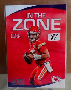 lot 81 image: 2020 Score Football In The Zone Patrick Mahomes II Kansas City Chiefs #IZ-PM