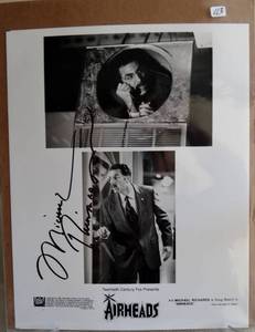 lot 113 image: AUTOGRAPH - AWESOME HAND SIGNED ORIGINAL AIRHEADS PROMOTION SLICK BY MICHAEL RICHARDSON (AKA KRAMER)