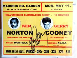 lot 122 image: INCREDIBLE GERRY COONEY - HAND SIGNED 8 X 10 PHOTO OF NORTONCOONEY BOXING BILL