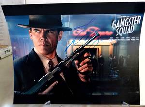 lot 131 image: JOSH BROLING GANSTER SQUAD HAND SIGNED 8 X 10 PHOTO