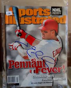lot 136 image: AUTOGRAPHED 2000 SPORTS ILLUSTRATED ST LOUIS SLUGGER JIM EDMONDS