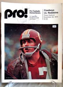 lot 32 image: AUTOGRAPHED 1974 PRO GAME PROGRAM - DALLAS COWBOYS VS CINNCINNATI BENGALS