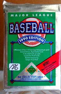 lot 186 image: Ken Griffey 1990 UPPER DECK BASEBALL WAX PACK UNSEARCHED FROM SEALED CASE MANY ROOKIES STARS