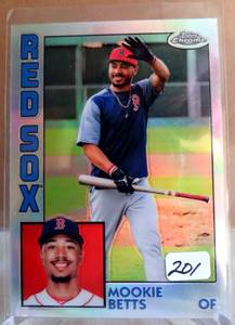 lot 201 image: 2019 Topps Chrome 1984 Topps Refractor Mookie Betts Red Sox