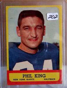 lot 202 image: VINTAGE - 1963 Topps FB Phil King  #52  NY GIANTS