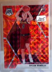 lot 205 image: 2019-20 Mosaic Dylan Windler Red Mosaic Prizm Rookie RC Cavaliers