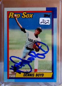 lot 212 image: AUTOGRAPHED Dennis Boyd Boston Red Sox 1990 Topps Baseball Card 544