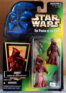 lot 231 image: Jawas Jawa 1996 STAR WARS Power of the Force - GLOWING GREEN EYES