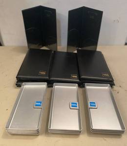 lot 47 image: 13 Black Guest Check Presenters 10 Check presenters and tip Tray