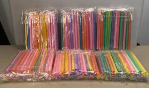 lot 45 image: Multi Colored Jumbo Straws 8 14 approx. 50 per package. 6 Packages for 300 straws
