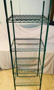 lot 114 image: Metro style bakers rack 4 Tier Metal Shelf