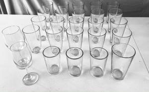 lot 119 image: 21 Dinner Glasses, 3 Small Glasses, 2 wine Glasses