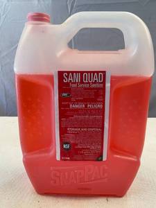 lot 139 image: Sani Quad Food Service Sanitizer (close to full)